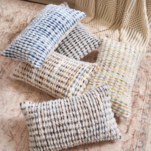Aeckself Boho Chenille Tufted Pillow Cover 12x20 Inch, Rectangle Decorative - Image 6