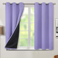 BGment Thermal Insulated 100% Blackout Curtains for Bedroom with Black Liner, Double Layer Full Room Darkening Noise Reducing Grommet Curtain (42 x 45 Inch, Lavender, 2 Panels)
