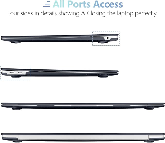 MEEgoodo MacBook Air Case 13.3 Inch - Hard Shell with Keyboard Cover & Touch ID - Astronaut Rocket Glitter