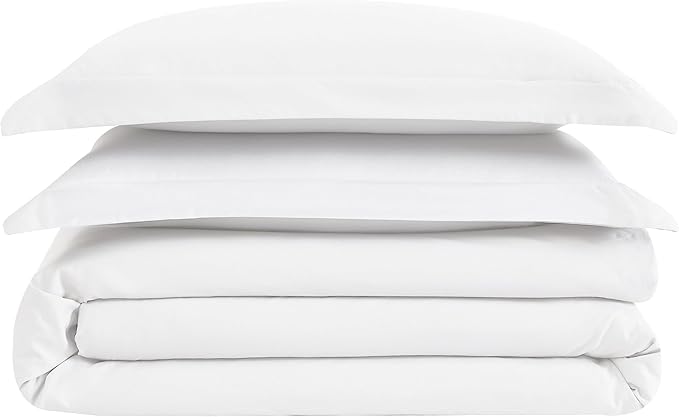 London Fog Garment Wash Solid White King 3 Piece Duvet Cover Set