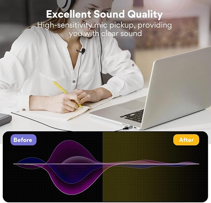 MAONO USB Lavalier Microphone, 192KHZ/24BIT Plug & Play Omnidirectional Lapel Shirt Collar Clip on Mic for PC, Computer, Mac, Laptop, YouTube, Skype, Recording, Podcasting, Gaming, AU-UL10