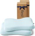 REST® Evercool® Cooling Pillow, Set of 2, Instant Cool-to-Touch Shell Fabric & Breathable Silicone Sponge Core for All-Night Temperature Regulation & Ergonomic Support, High, Light Blue