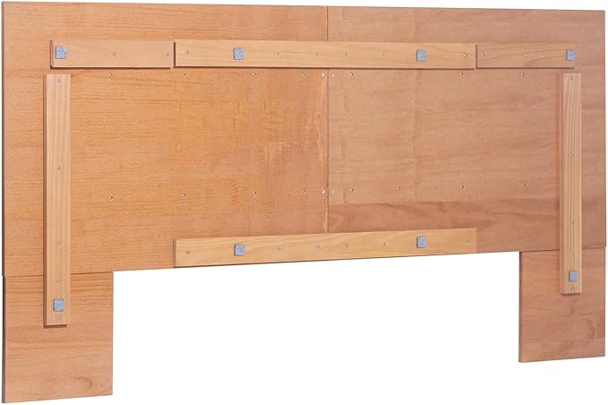memomad Bali Slim Set: Storage Platform Bed with Drawers + Flat Panel Headboard (King Size, Oak Brown Wood)
