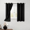 BGment Short Blackout Curtains 54 Inch Length for Bedroom, Thermal Insulated Energy Efficiency Noise Reducing Grommet Curtains with Liner for Small Window 2 Panels Each 42 Inch Wide, Black