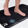 GORILLA GRIP Memory Foam Bath Mat, Soft Absorbent US Designed Bathroom Rug, Gripping Dots Machine Washable Bathmat, Cushioned Floor Mats, Shower Sink Rugs Room Décor Accessories, 60x24 Black
