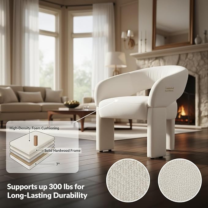 LukeAlon Mid Century Modern Velvet Accent Chairs Set of 2 – Round Barrel Back Armchairs, Comfy Upholstered Lounge Chairs for Living Room, Bedroom, Office, Waiting Rooms, Beige