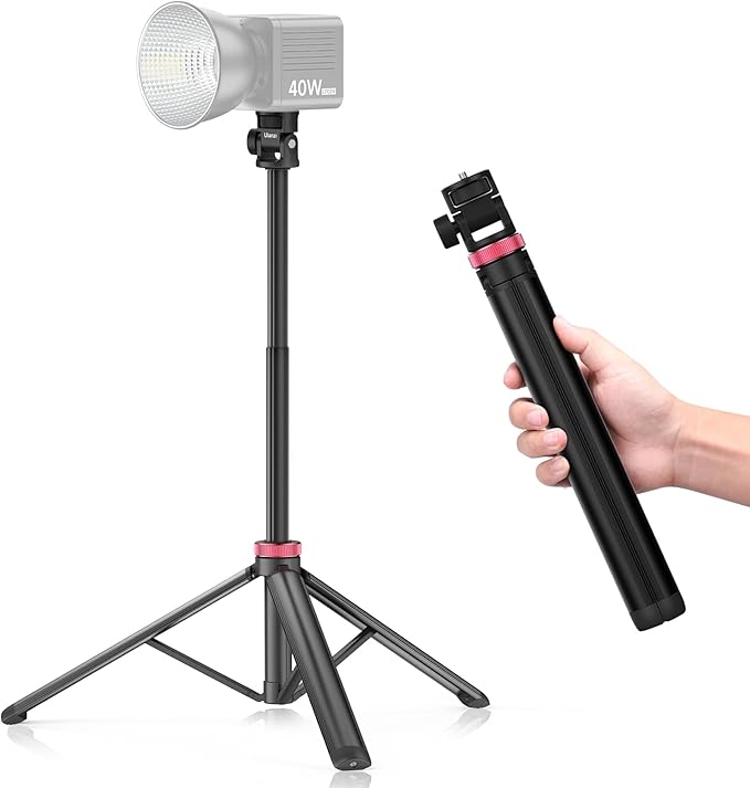 VIJIM MT-79 Extendable Photography Light Stand, 81" Portable Adjustable Light Tripod with 1/4" Screw, 360° Ball Head Camera Phone Tripod for Continute Output Lighting, Webcams, Cameras,for Pocket3