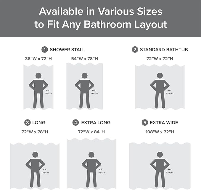 Madison Park Shower Curtain Spa Waffle Weave Wide Shower Curtain for Bathroom 3M Scotchgard Moisture Management, Spa Quality Modern Shower Curtains for Bathroom, Extra Width: 108"x72" Charcoal