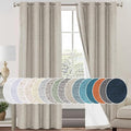 PrinceDeco 100% Blackout Curtains Linen Blackout Curtains 84 Inches Long for Dining Room Grommet Soundproof Window Treatment Drapes for Hall Room, 52" Wide Per Panel, Set of 2，Cobblestone