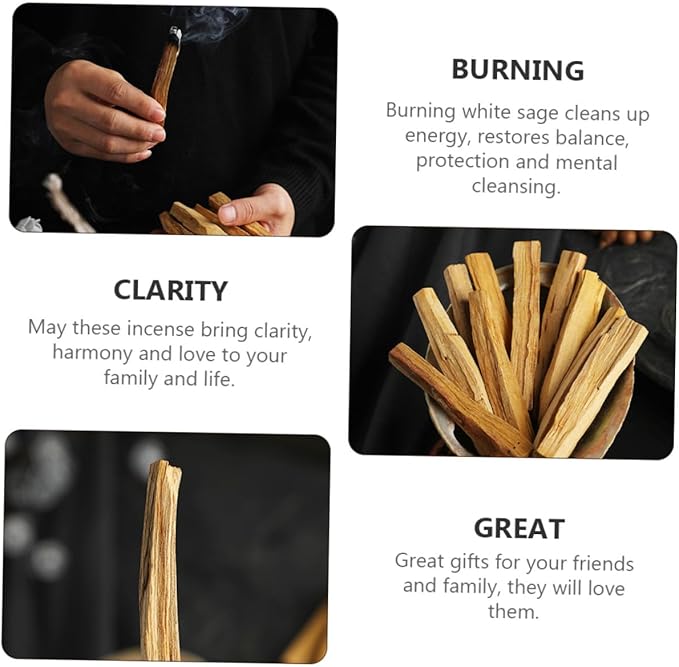 2Pcs Santo Wood Incense Sticks for Meditation and Smudging Natural Sacred Brazilian Smudge Sticks for Home Yoga Office and Ceremony Fragrance to Sleep and Negative Energy