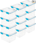 Sterilite 12-Pack Gasket Box, Weather-Resistant Storage Bins with Latching Lids, 32 Quart - Heavy-Duty Organizing Containers for Closet, Bathroom, and Office