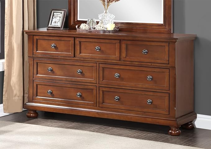 Compact Cherry Dresser, Small Space Furniture with 4 Drawers and Durable Finish for Apartment
