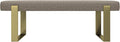 VANT Upholstered Bed Bench - Faux Merino Wool Brown - Burnished Brass - Contemporary Modern, Bedroom Bench Seat, Hallway, or Entryway