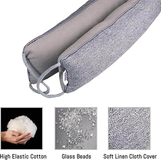 TORRAMI 32" Door Draft Stopper Under Bottom Insulation Noise Air Stopper 2.16LB,Draft Stopper Guard Seal for Doors and Windows - Dark Gray