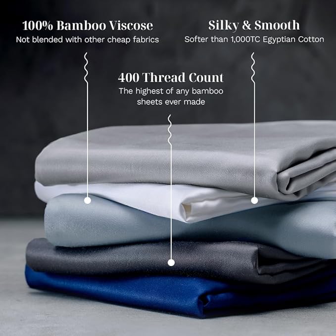 LUXOME Luxury Sheet Set | 100% Rayon (Viscose) from Bamboo | California King - Truffle | Deep Pockets | 4-Piece Set (Fitted, Flat, 2 Pillowcases)