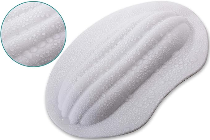 Sfiery Bathtub Pillow, TPE Bath Tub Headrest with Strong Suction Cups, Non Slip,Waterproof for Tub,Head Neck Good Support, White