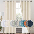 PrinceDeco 100% Blackout Curtains 96 Inches Long 2 Panels Sets Linen Black Out Curtains for Bedroom Thermal Curtains Room Darkening with White Liner Backing for Nursery Decor,52X96 Inch,Bleached Sand