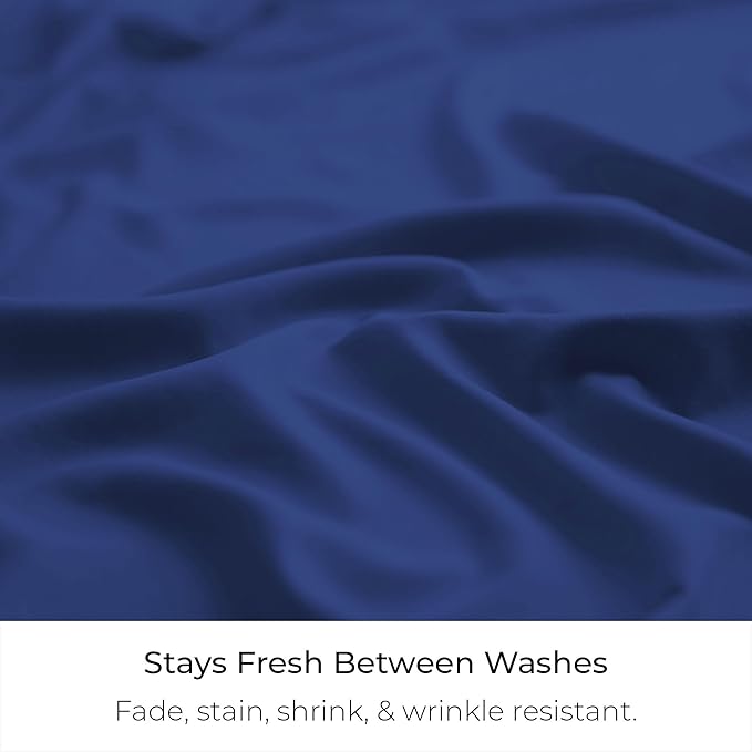Mellanni Bed Skirt Cal King Size- Bed Skirting - 15-Inch Tailored Drop Pleated Dust Ruffle - Hotel Luxury Bedding - Wrinkle, Fade, Stain Resistant - 1 Bedskirt (Cal King, Royal Blue)