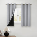 BGment Short 100% Blackout Curtains for Bedroom, Thermal Insulated Energy Efficiency Noise Reducing Grommet Curtains 54 Inch Length with Liner for Small Window 2 Panels Each 42 Inch Wide, Light Grey