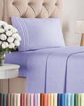 Twin Size 3 Piece Sheet Set - Comfy Breathable & Cooling Bed Sheets Set - Hotel Luxury Bedding for Women, Men, Kids, Teens, Boys & Girls - Deep Pockets, Ultra-Soft, Wrinkle Free - Oeko-Tex - Lavender