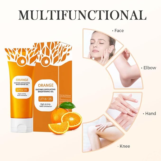 Orange Exfoliating Gel for Face and Body, 2026 New Deep Pore Orange Peeling Scrub, Exfoliating Cleansing Gel Scrub, Deep Clean Pores, Remove Blackheads Moisturize Cleansing (1Pcs, 3.38 Fl Oz)