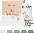 TWK Luxury Sheet Set, Genuine 100% Organic Viscose Derived from Bamboo, Cooling & Breathable, Silky Soft, Bedding Sheets & Pillowcases(White, Queen)