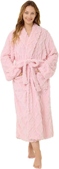 MIZZEO Microfiber Robes for Women, Cozy Soft Warm Plush Women Robe Plush Long Bathrobe