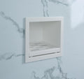 Recessed Wall Soap Holder，Foot Rest for Shower Niche,Perfect for Shaving Legs and Storage,Stainless Steel 304, Matte White, 5.9 x 4.8 x 3.9 in