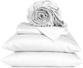 URBANHUT 800 Thread Count 100% Cotton Queen Size Sheets, Luxury 4 Piece Queen Bedsheets, Hotel Sheets Sateen Finish - Better Than Egyptian, 16" Elasticized Deep Pocket - White
