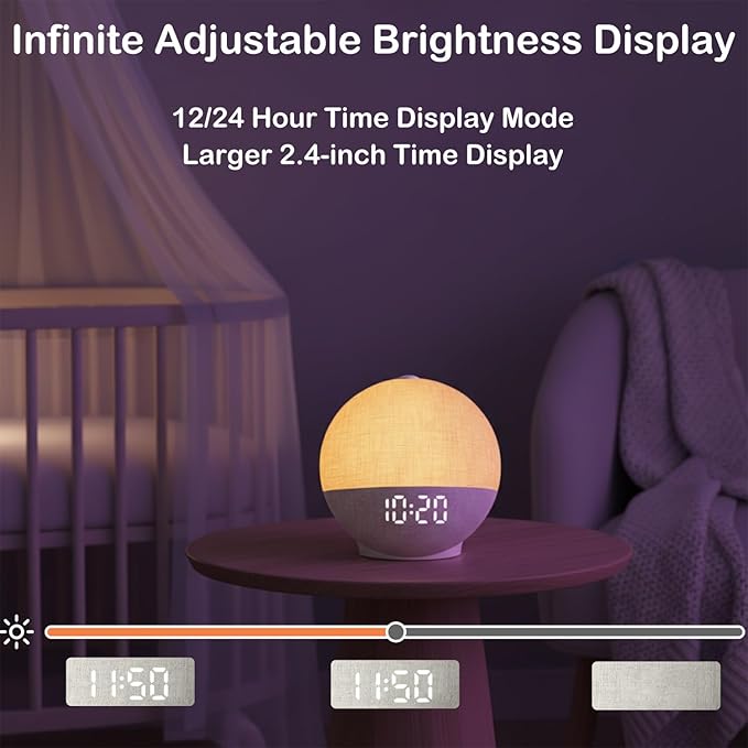 Sunrise Alarm Clock with Sound Machine, Natural Wake Up Light with Night Light, 30 Sleep Sounds, White Noise Machine Alarm Clocks for Bedrooms, Heavy Sleepers