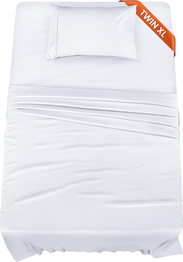 Utopia Bedding Twin XL Sheets - 3 Piece Bedding - Brushed Microfiber - Shrinkage and Fade Resistant - Easy Care (Twin Extra Long White)