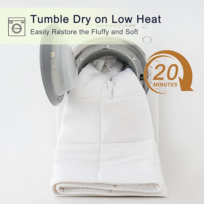 YOUR MOON Luxurious All Season Wool Comforter King Size 100% Natural Australian Wool Duvet, Hypoallergenic Premium Filled Comforter, Noiseless Jacquard Rayon Derived from Bamboo Shell(White)