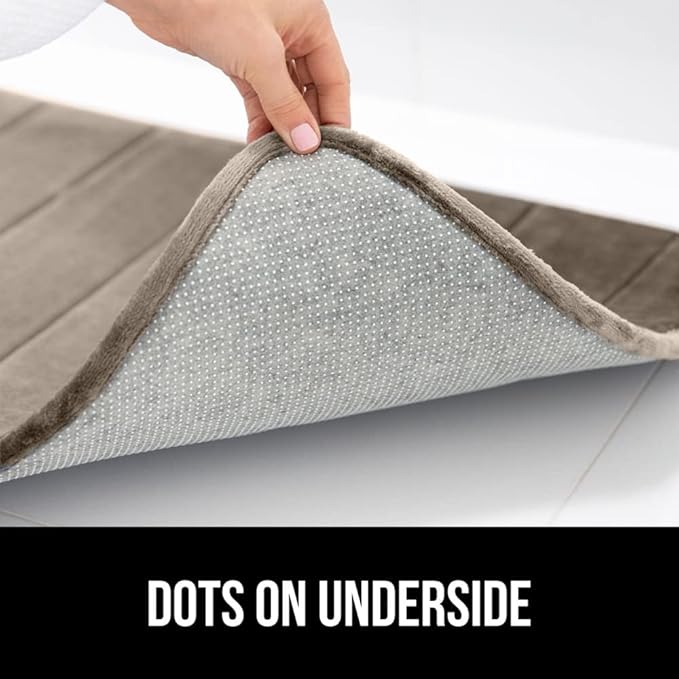 GORILLA GRIP Memory Foam Bath Mat, Soft Absorbent US Designed Bathroom Rug, Gripping Dots Machine Washable Bathmat, Cushioned Floor Mats, Shower Sink Rugs Room Décor Accessories, 30x20 Taupe
