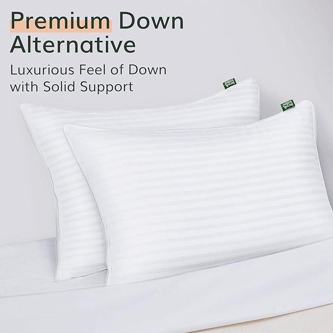 Fern and Willow Premium King Size Bed Pillows - Set of 2, 36"x20" - Luxurious Ultra-Soft Cooling Pillow - Hotel Quality, Down Alternative Fill, Medium Firm Support for Side, Back & Stomach Sleepers