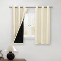 BGment Short 100% Blackout Curtains for Bedroom, Thermal Insulated Energy Efficiency Noise Reducing Grommet Curtains 54 Inch Length with Liner for Small Window 2 Panels Each 42 Inch Wide, Cream