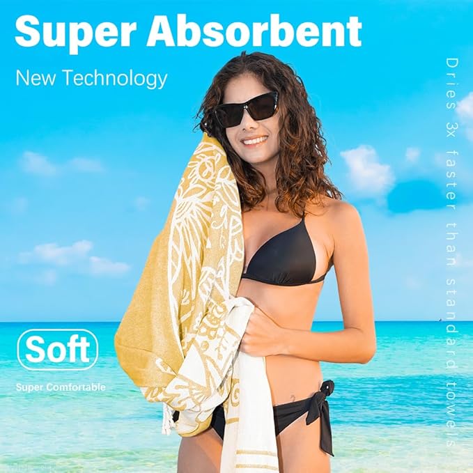 Thin Turkish Beach Towel Lightweight Quick Dry Absorbent Cotton Bathroom Bath Pool Swim Towels Extra Large Oversized Sand Free Beach Accessories Essentials Cloud Gifts for Adult