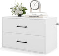 Giantex Stackable 2-Drawer Dressers for Bedroom - Short Dresser Two Drawer Storage Cabinet w/Handles & Anti-Topping Device, Small Dresser Chest of 2 Drawers for Closet Bedroom (1, White)