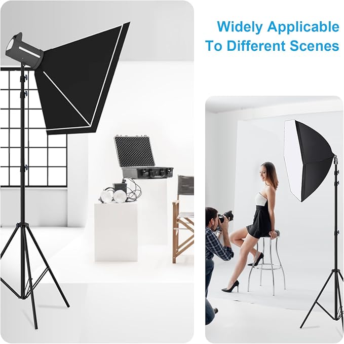 20FT/6M Tripod Stand - Heavy Duty Tripod Stand - Tall Tripods Air-Cushioned Telescoping Light Stand for Photography Overhead Shots, Sports(Aluminum Alloy)