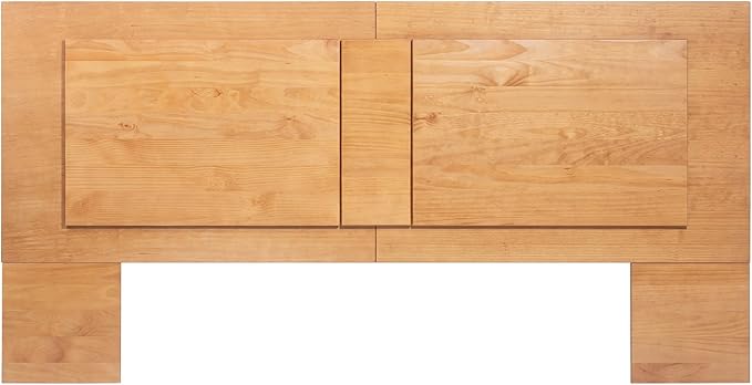 memomad Bali Slim Set: Storage Platform Bed with Drawers + Flat Panel Headboard (Queen Size, Oak Brown Wood)