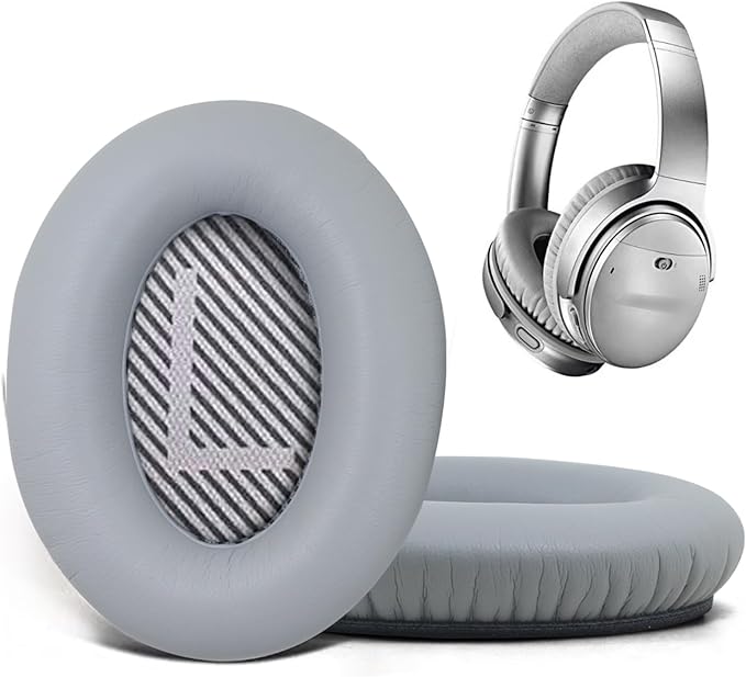 Replacement Ear Pads for Bose QuietComfort 35 35 II 15 25(qc 35 25 15/QC35 ii), Headphone Ear Covers, High Density Memory Cotton, Soft Leather, Adaptive Noise Isolation Headphones Pads Cushions