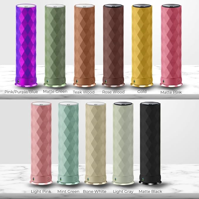 Waterless Essential Oil Hotel Scent Diffuser - Cold Air Diffuser - Covers 1000 sq. ft. - Waterless Diffuser for Home, Office & Hotel (Black + Interchangeable Sleeve) (Black + Matte Green Sleeve)