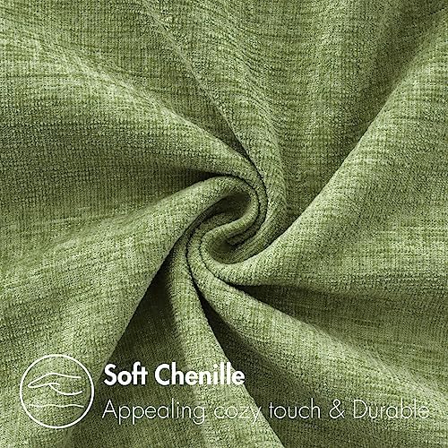 MIULEE Soft Chenille Lumbar Throw Pillow Covers Sage Green 12x20 Pack of 2 - Image 2