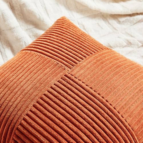 Fancy Homi Set of 2 Burnt Orange Lumbar Decorative Throw Pillow Covers 16x32 - Image 3