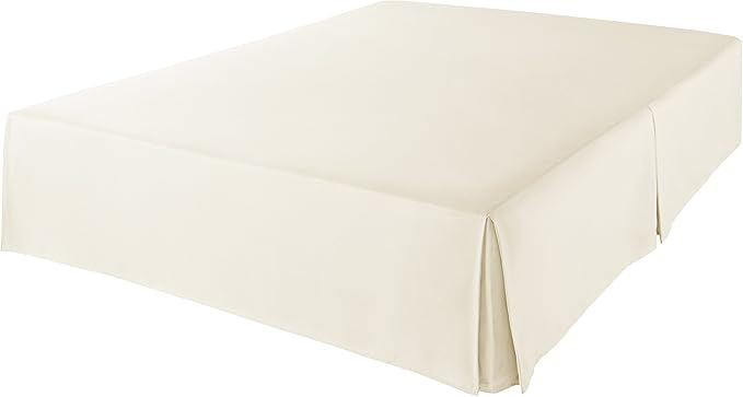 Amazon Basics Lightweight Pleated Bed Skirt, King, Beige, Solid