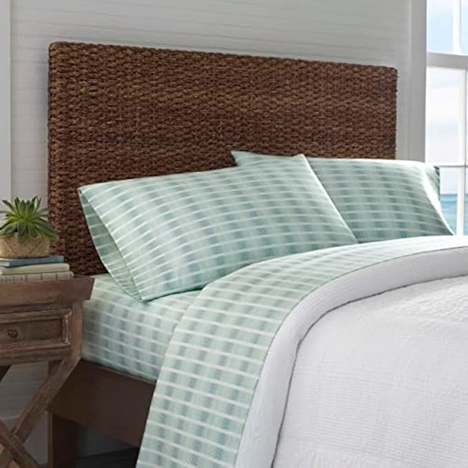 Tommy Bahama - Queen Sheets, Cotton Percale Bedding Set, Crisp & Cool, Stylish Bedding Set (Off The Grid Green, Queen)