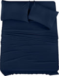 Utopia Bedding King Sheet Set – 4 Piece Bed Sheets for King Size Bed, Soft and Breathable Microfiber, Includes 1 Fitted Sheet, 1 Flat Sheet and 2 Pillowcases (Navy Blue)