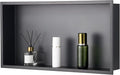 VEVOR Shower Niche, 13 x 25 x 4 inch Recessed Wall Niche, Heavy-duty Stainless Steel Modern Soap & Shampoo Storage Organizer, Sealed Waterproof, Durable & Easy to Install,Black for Bathroom