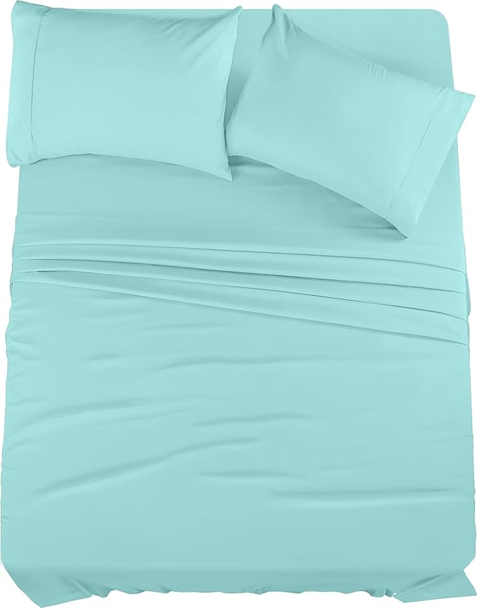 Utopia Bedding Full Bed Sheets Set - 4 Piece Bedding - Brushed Microfiber - Shrinkage and Fade Resistant - Easy Care (Full, Spa Blue)