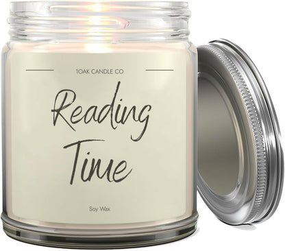 1OAK Vanilla Soy Candles - Reading Candle - Gifts for Readers - Cool Gifts for Book Lovers Women - Book Themed