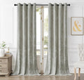 SMILETIME Silver Grey Crushed Velvet Curtains 52x90 inch Luxurious Thermal Insulated Soundproof Drapes for Living Room Bedroom Office Soft and Durable Light-Filtering Window Treatments, 2 Panels